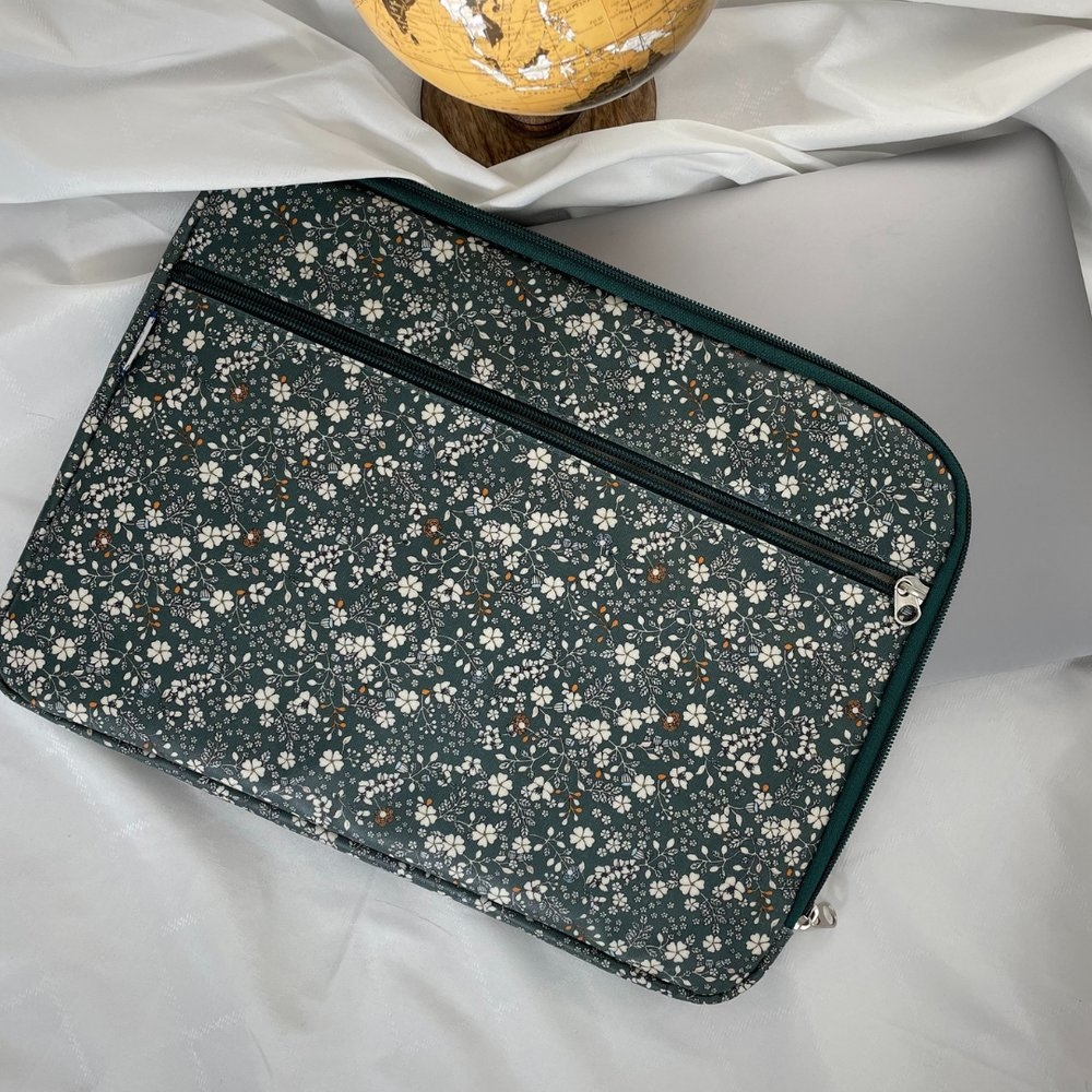 Pochette Ordinateur 15 Pouces Fleuri Kaki