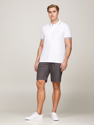 Polo de corte regular com fita contrastante