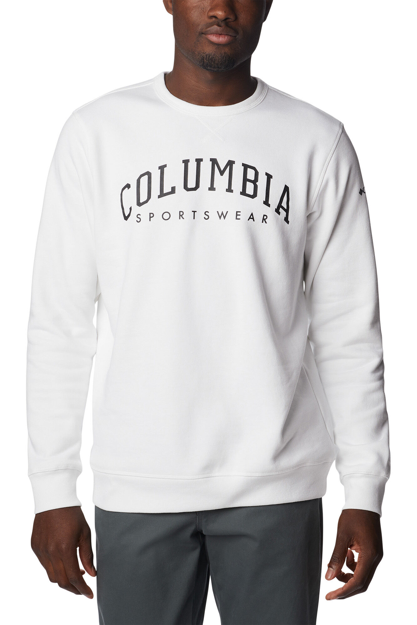 Moletom masculino Columbia™ com gola redonda e logo - Branco