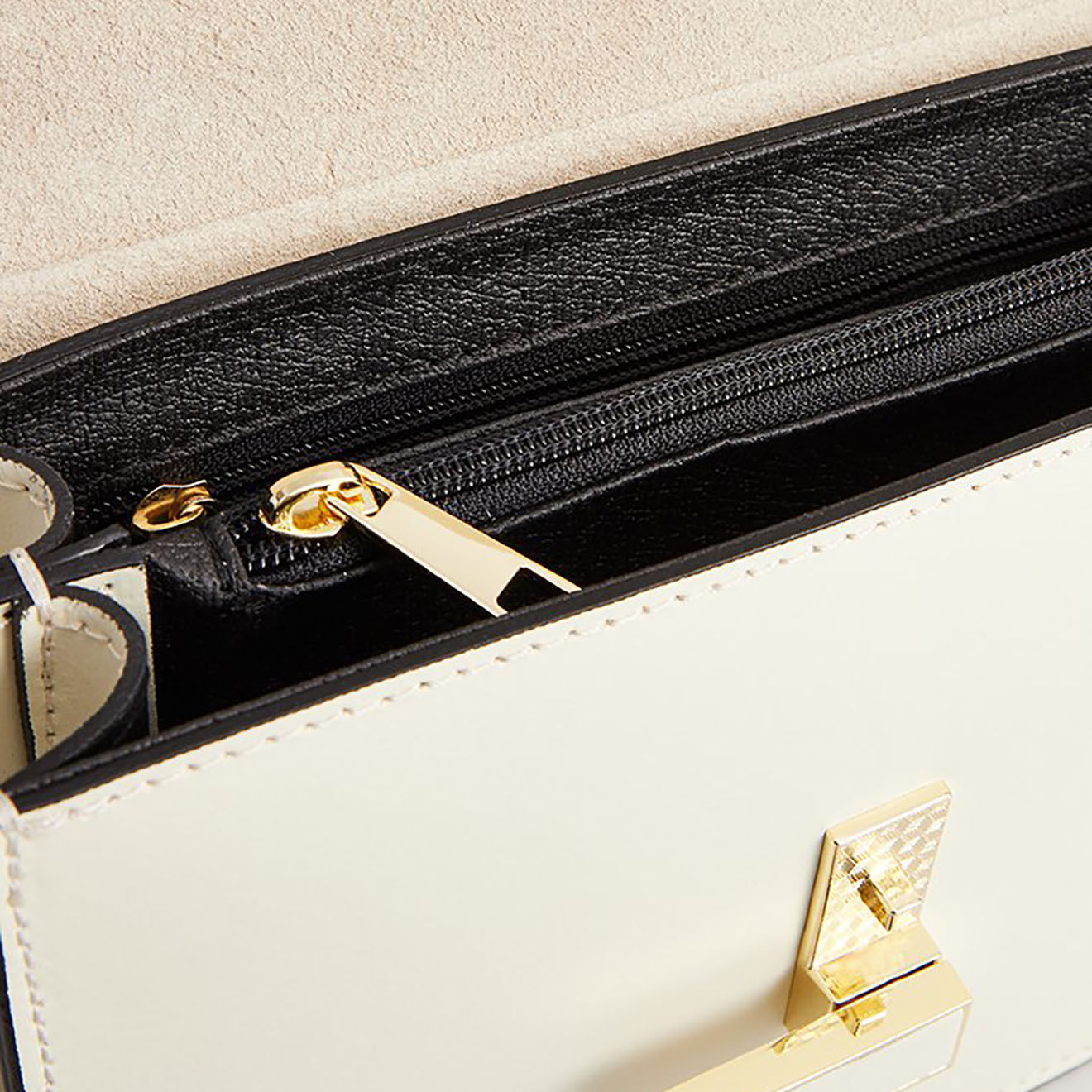 Christian Laurier Sac bandoulière en Cuir Mini Emma blanc cassé - 21x16x8 cm