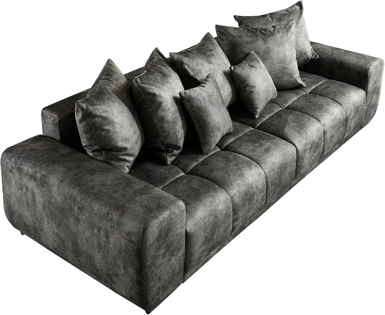 Riess Ambiente Big Sofa ELEGANCIA 285cm moosgrün Microfaser XXL Couch inkl. Kissen Federkern