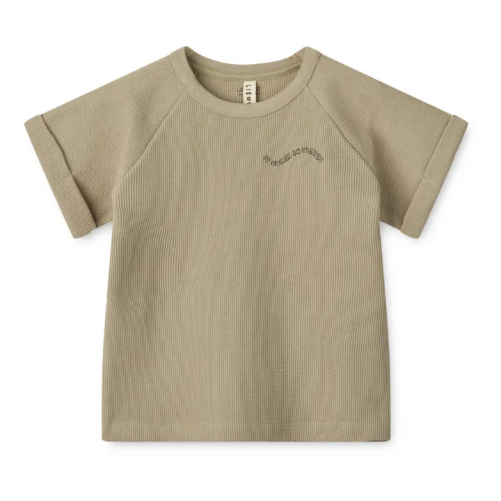 Liewood T-shirt Nilo Gaufré | Vert kaki clair