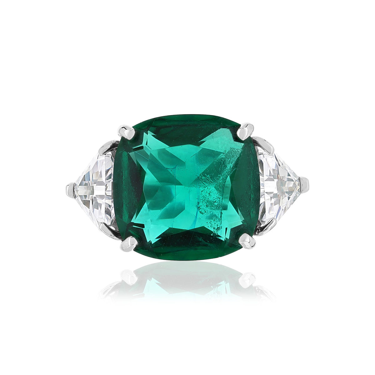 Bague argent 925 cristal vert zirconias