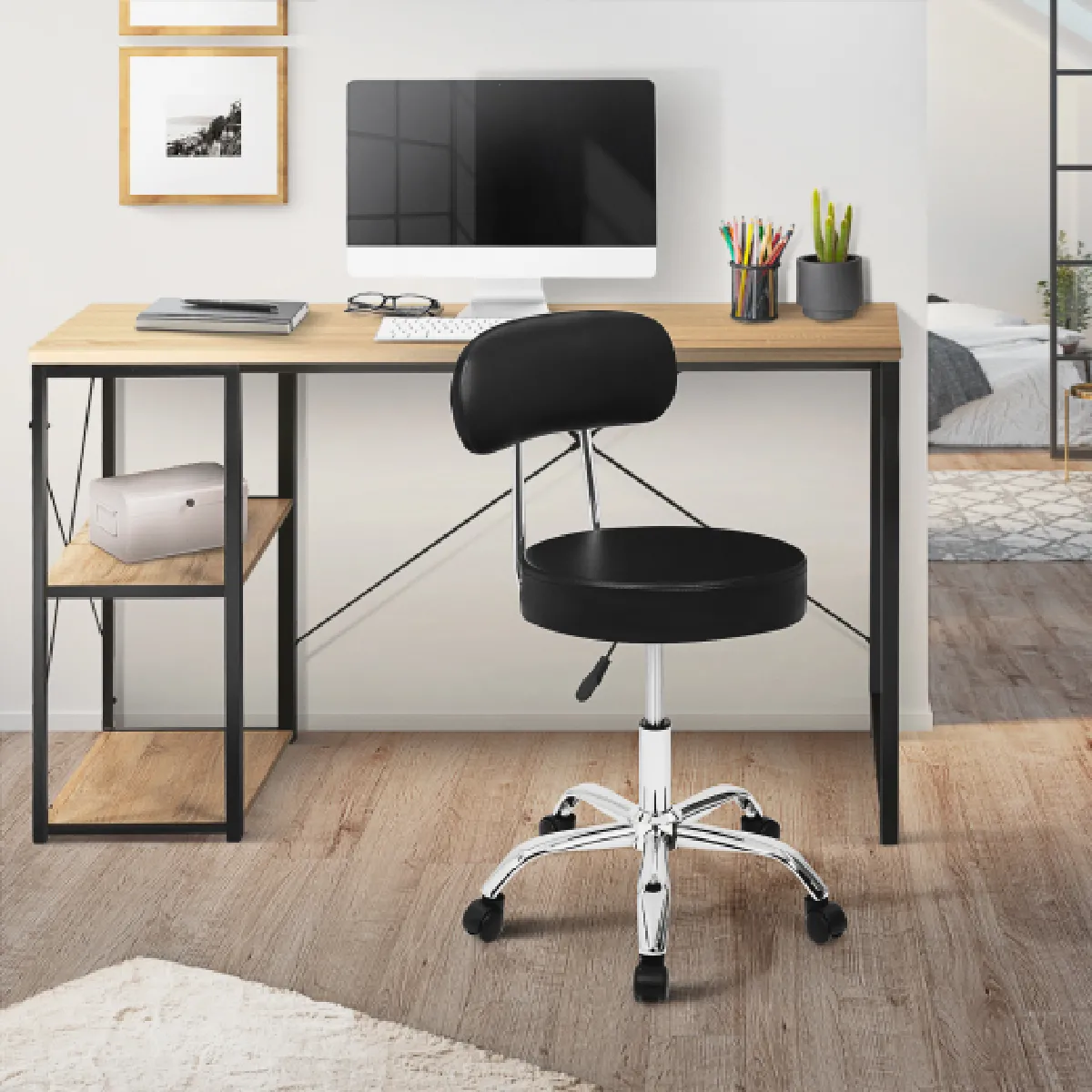 Idmarket MARKET Chaise roulettes CYRILLE - Noir