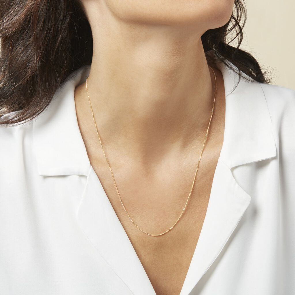 Chaîne Zenona Maille Gourmette Diamantée Or Jaune