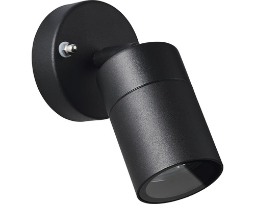 Buitenwandspot, 1-lichts, H 12,4 cm, zwart