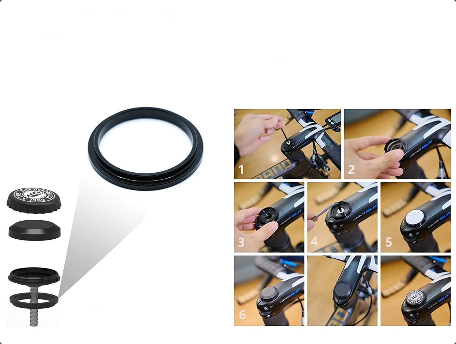Fahrrad Halterung Velo Lenker Halter mit 2 Kappen für Apple AirTag - Schwarz