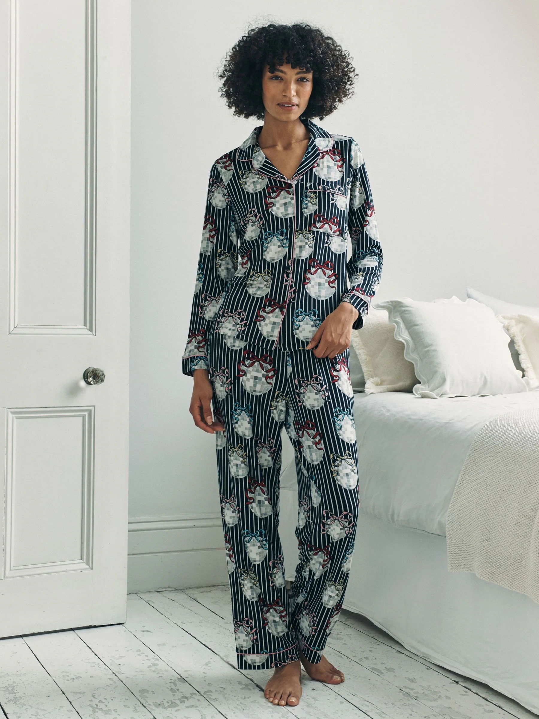 Chelsea Peers Disco Ball Print Long Pyjamas Set