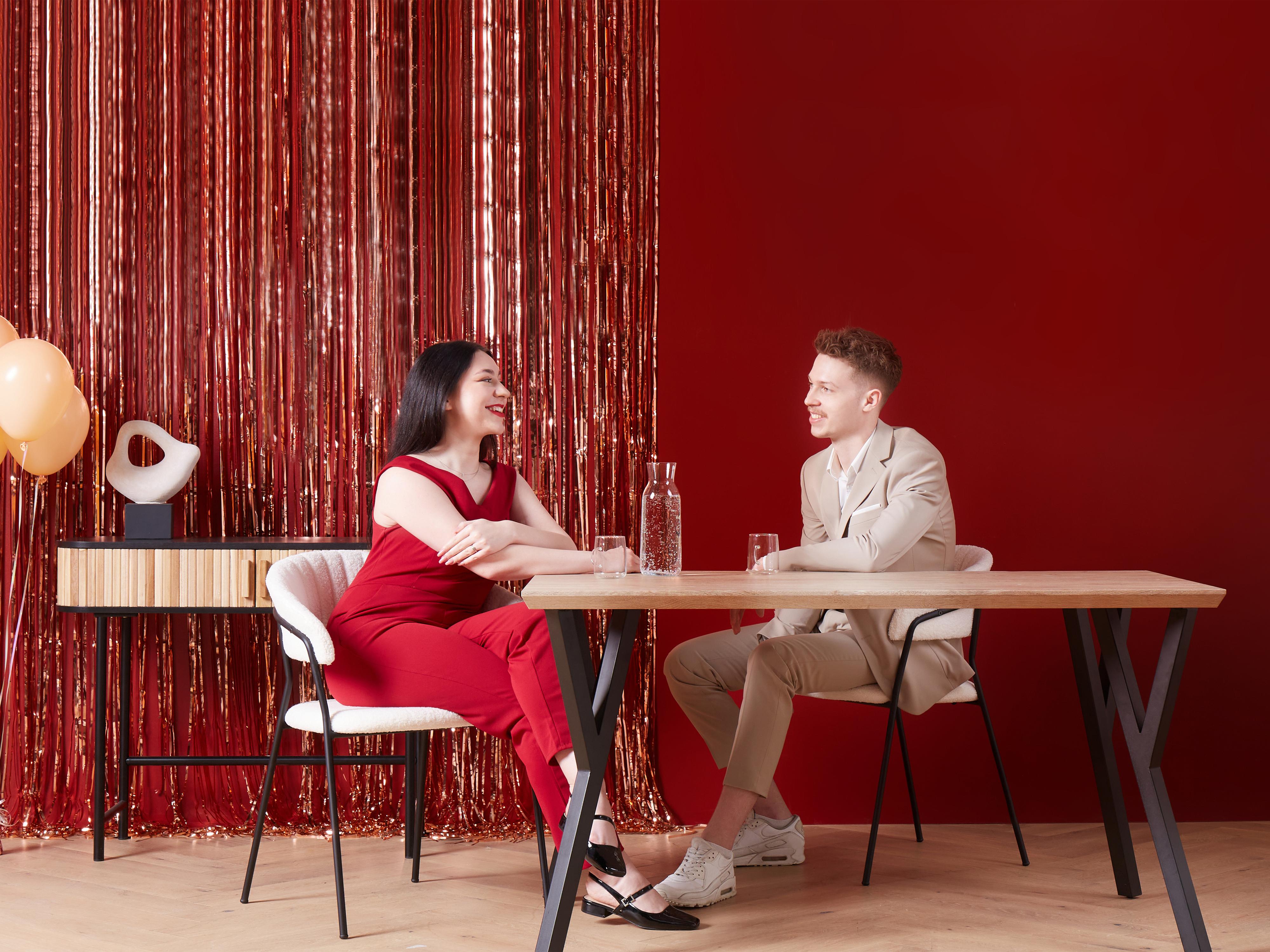 Set van 2 eetkamerstoelen MARIPOSA Bouclé Gebroken wit