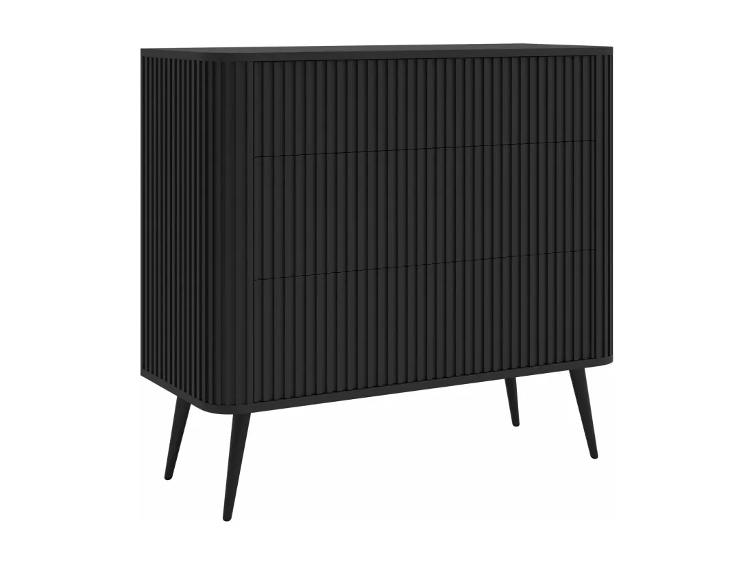 Commode - 93 cm - 3 tiroirs - noir - OVARLO
