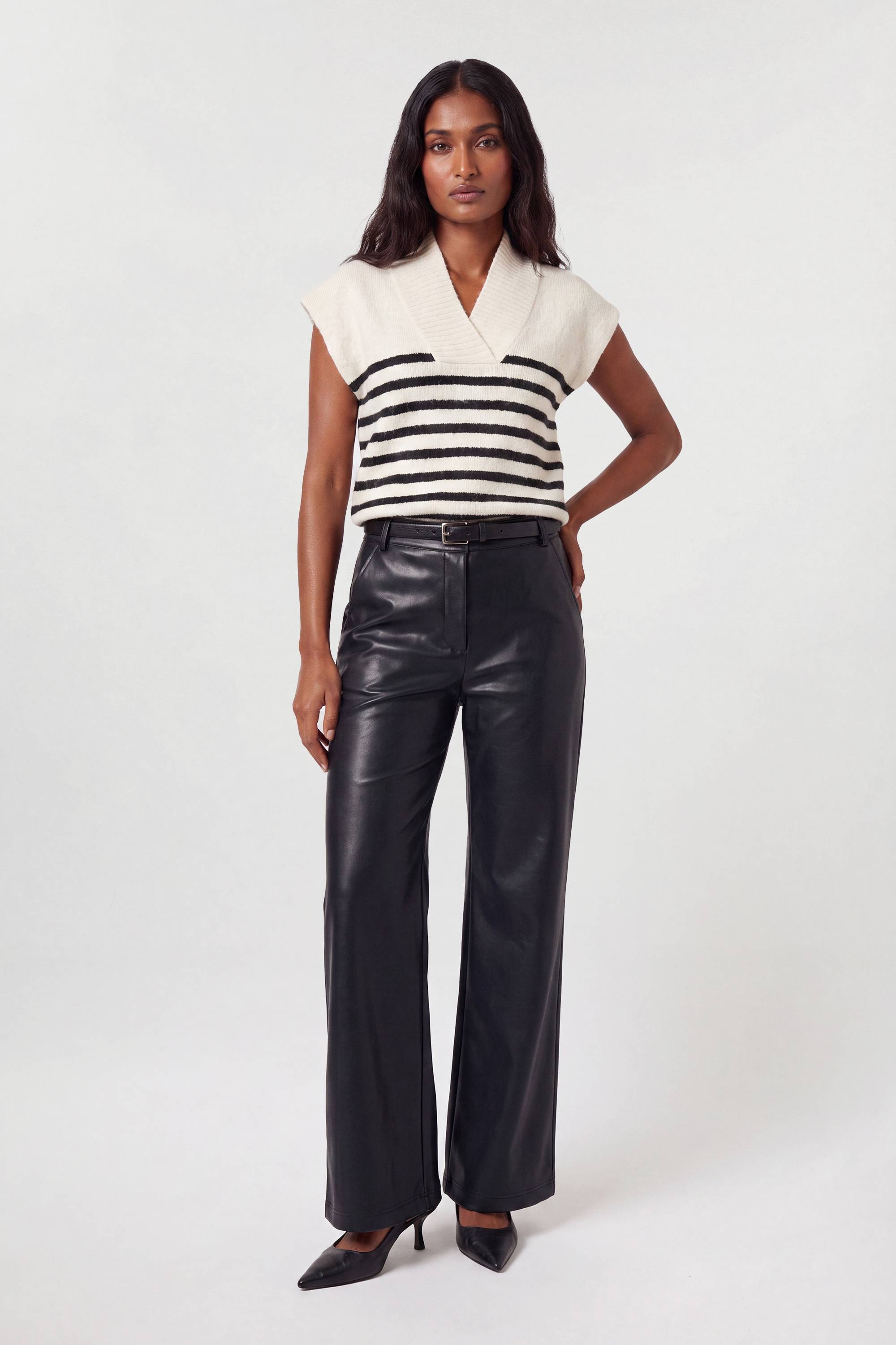 KarenMillen Haut En Maille Douce Mélange Laine Col V
