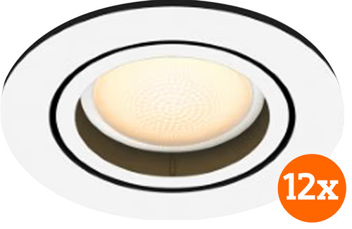 Philips Hue Milliskin inbouwspot White Ambiance - rond - Wit - 12-pack