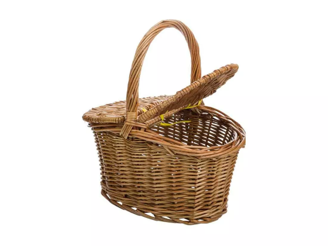 Panier avec couvercles en osier marron 25x17x13/27h