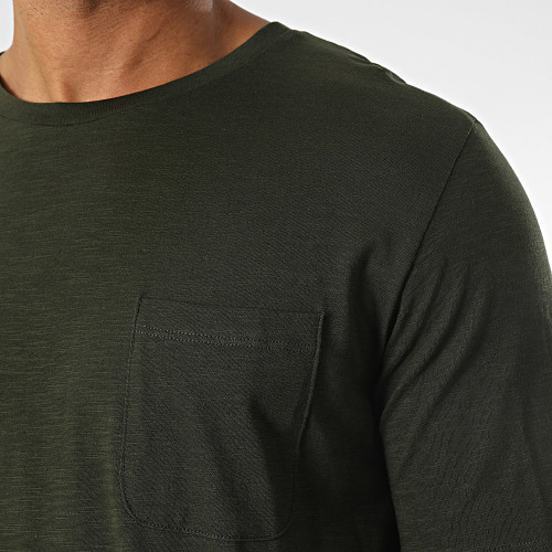 Tee Shirt Poche Hendrick Vert Kaki Chiné