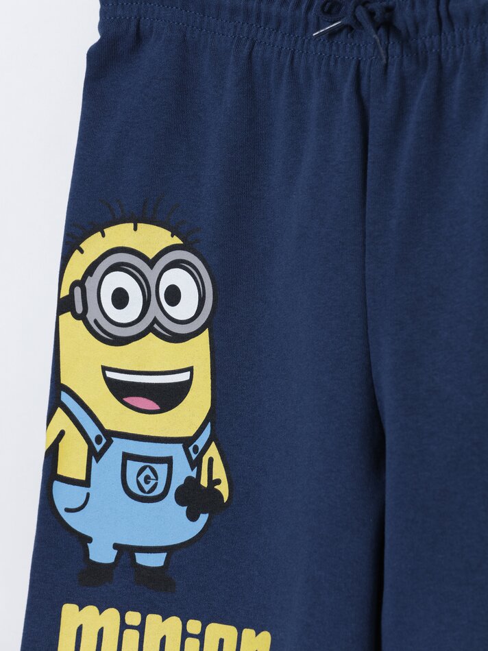 Bermuda de pelúcia dos Minions - UCS LLC - Azul Marinho