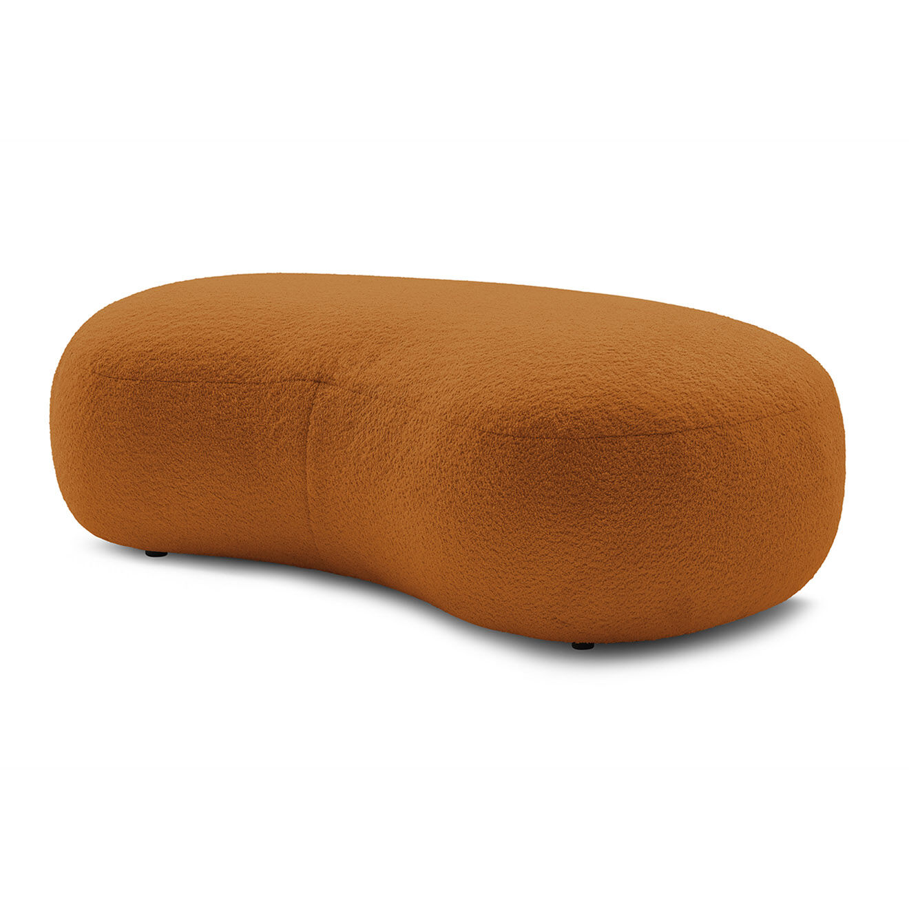 Bobochic Pouf Saint-Germain tissu bouclette jaune - 147x90x47 cm