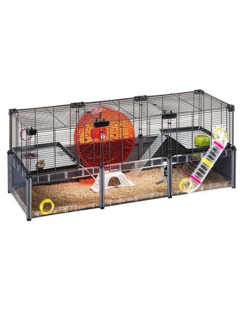 Ferplast Multipla Hamster Large - Dierenverblijf - 107.5x37.5x42 cm Zwart