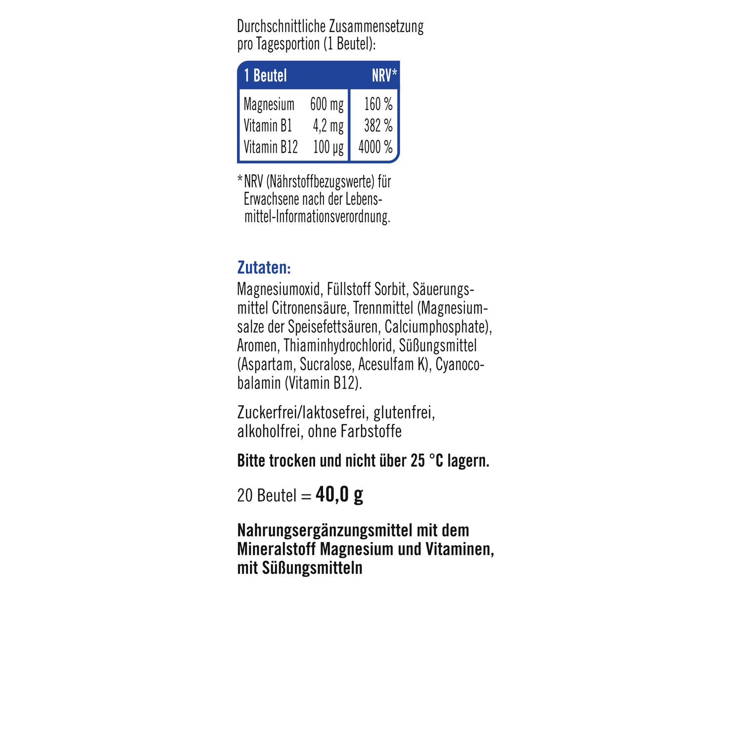 taxofit® Direkt Magnesium 600 + B12