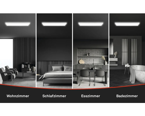 LED-sensorpaneel IP44 22W 3000 lm 4000 K 20x58 cm Slank wit + achtergrondverlichtingseffect