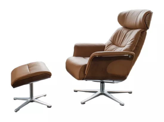Fauteuil - marron cuir - TOSAR
