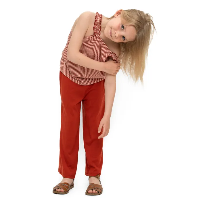 Minimalisma Pantalon en Soie Hip | Rouge