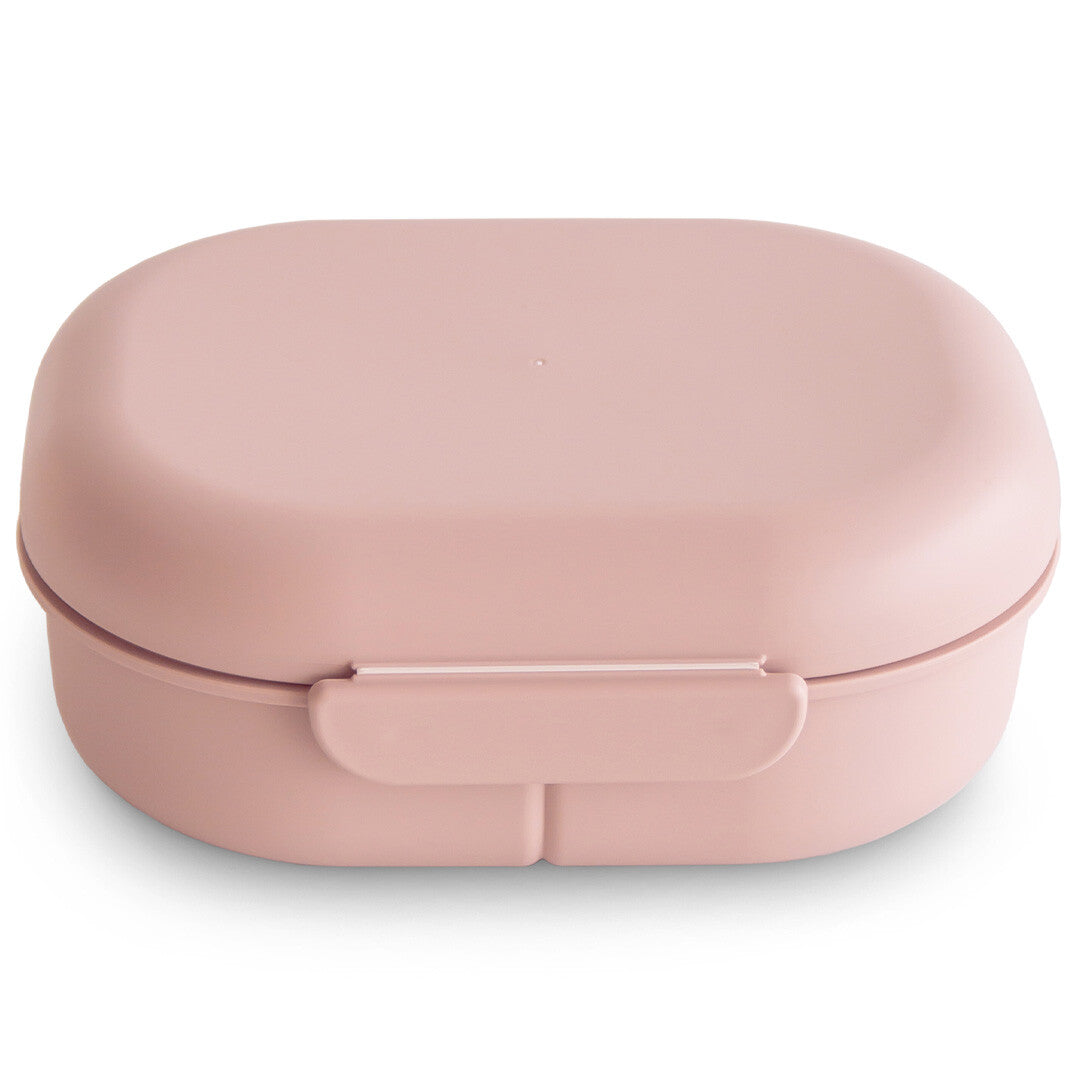 Mushie lunchbox met bestek - blush