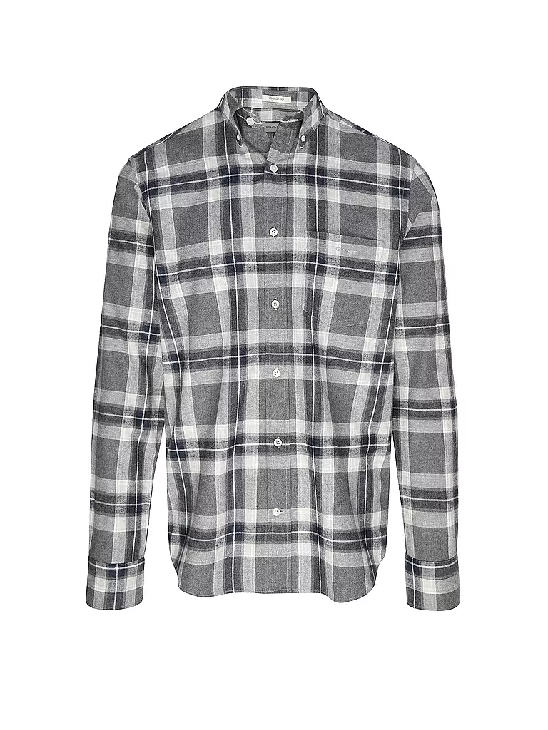 GANT Flanellhemd Regular Fit  grau