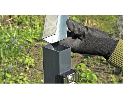 Paalversteviging 60x40 mm voor privacy-schermstroken, thermisch verzinkt
