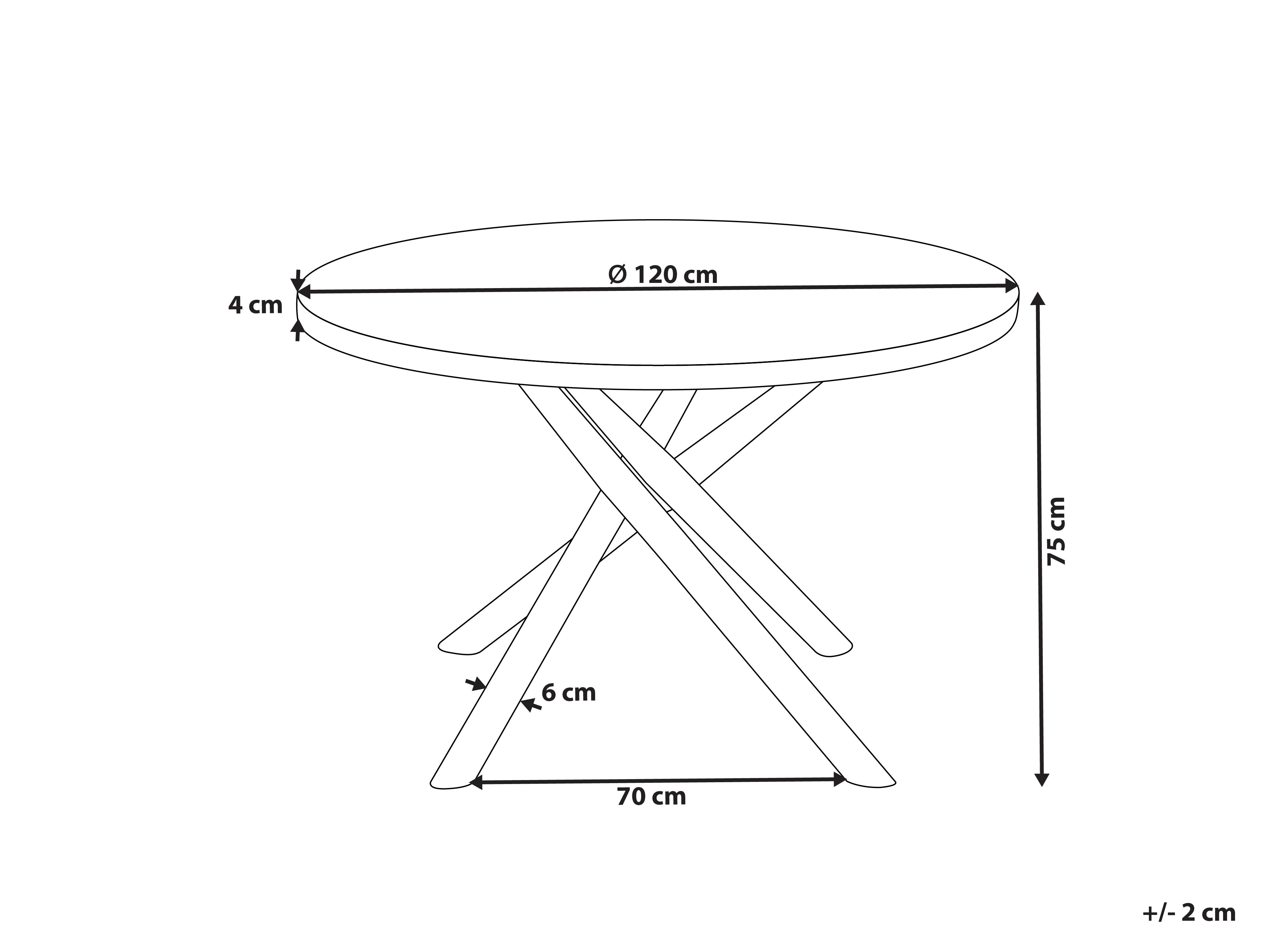 Eettafel LORENZO Bruin essenhout 120 cm 120 cm
