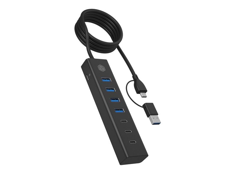 ICY BOX USB-Hub IB-HUB1737-C3 7-Port Hub mit USB 3.0 Type-C und Type-A