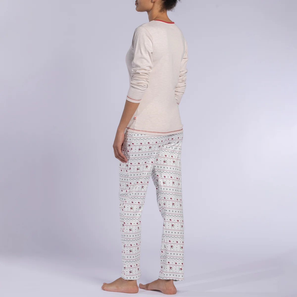 Pyjama femme HOUX beige/blanc