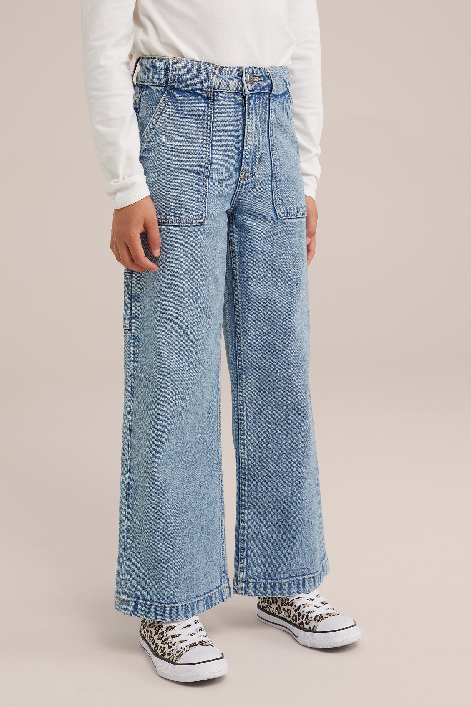 Meisjes wide leg jeans met stretch Blue Ridge Lichtblauw