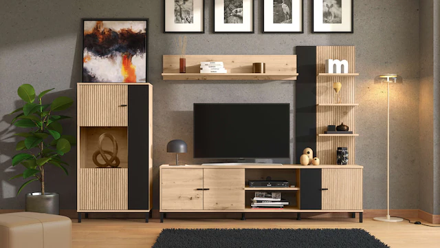 INOSIGN Wohnwand »Avignon, inkl. Highboard, TV-Board, Standregal und Wandregal« Komplett-Set, 4 Stk. tlg.