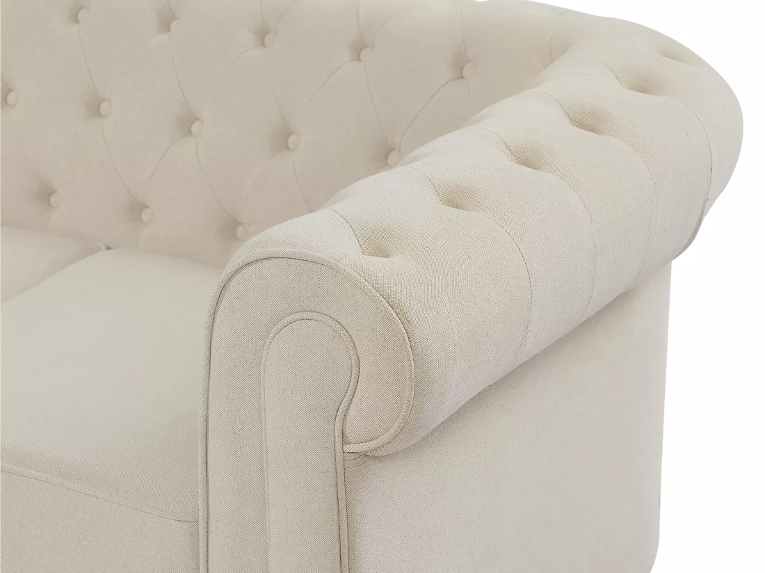 Canapé 3 places en tissu beige CHESTERFIELD