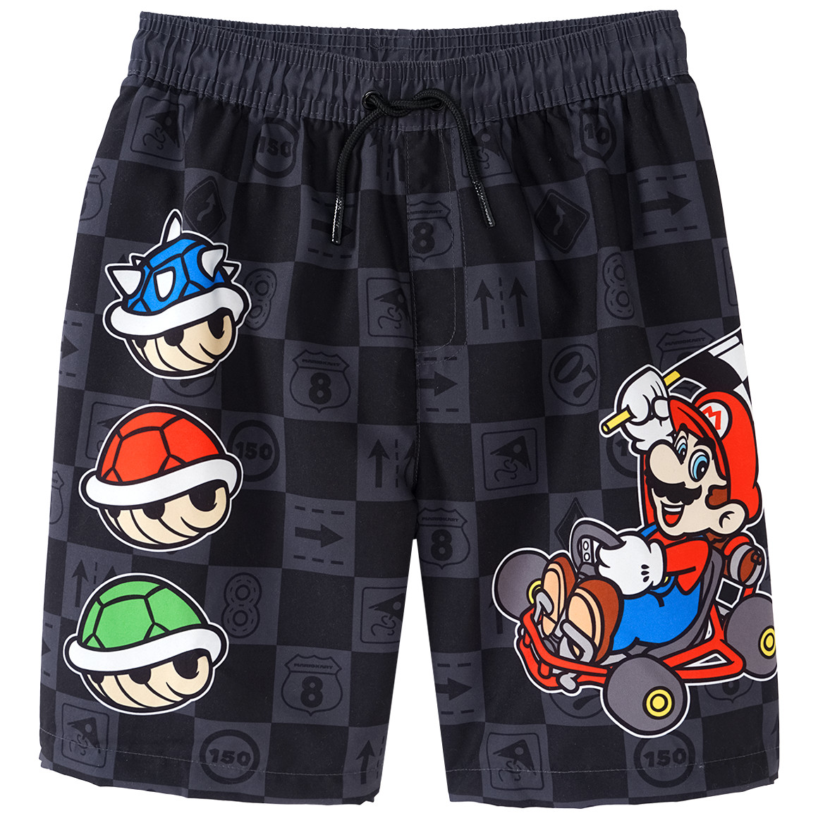 Topolino Super Mario Badeshorts mit Elastikbund schwarz / dunkelgrau