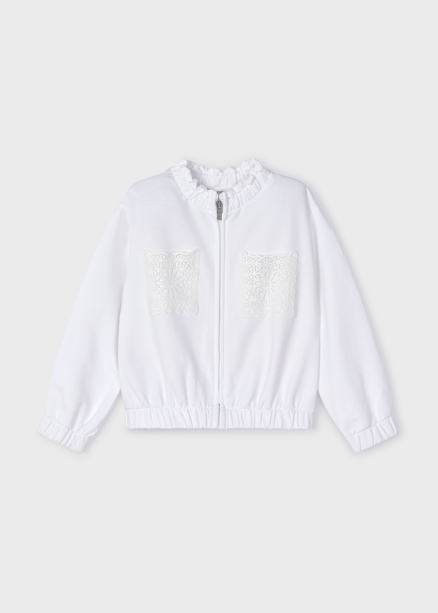 Moletom feminino Almond com bolso em guipure