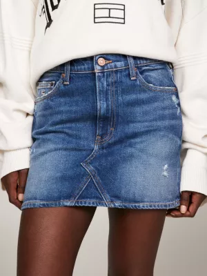 Minissaia jeans de cintura média Izzie