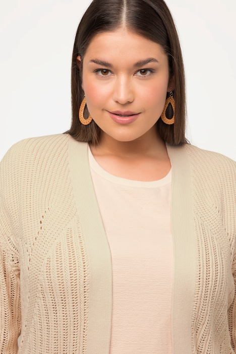 Strickjacke, Mustermix, Fransen, Biobaumwolle