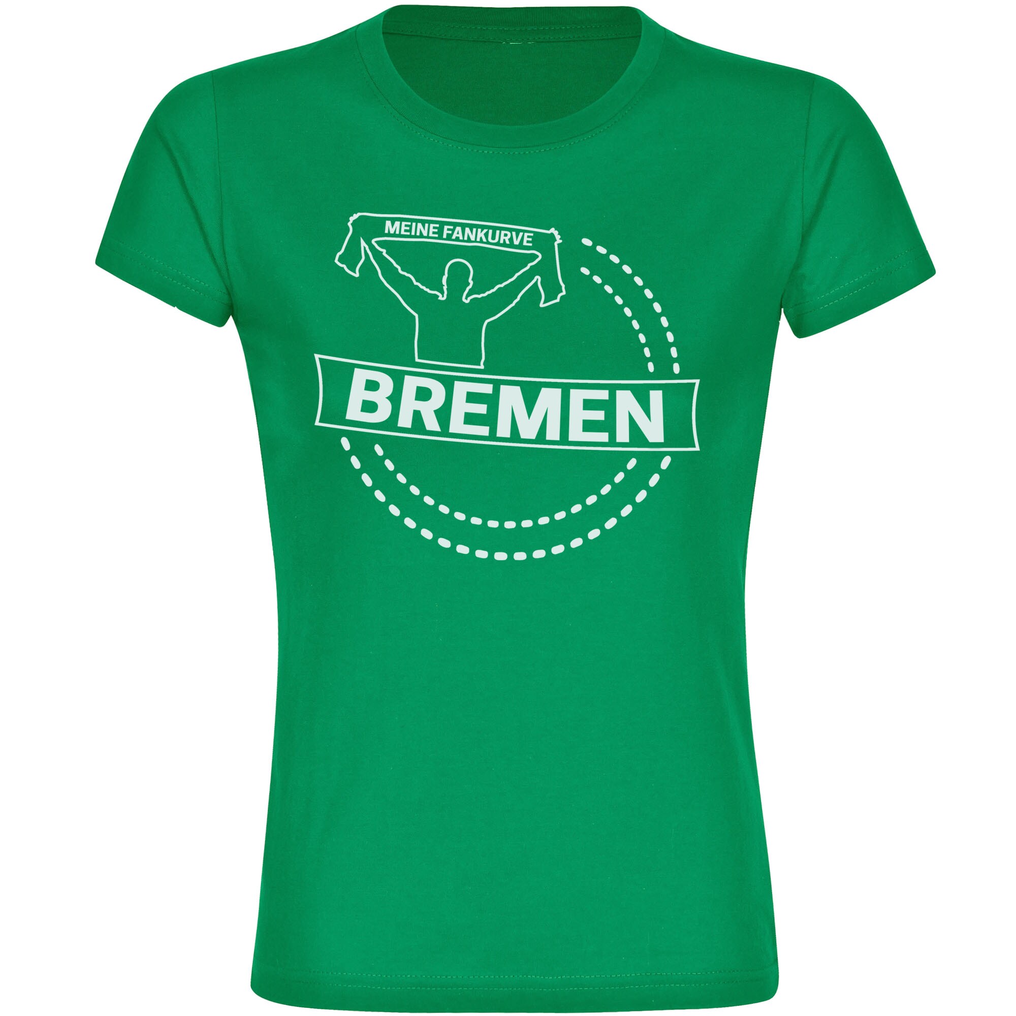 multifanshop® Damen T-Shirt - Bremen - Meine Fankurve - Druck weiß