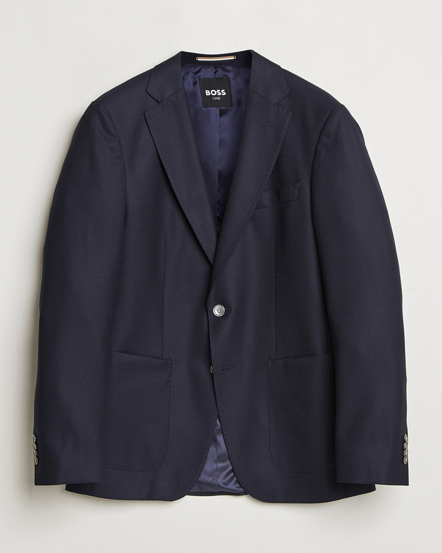 BOSS BLACK Hutson Structured Blazer Dark Blue