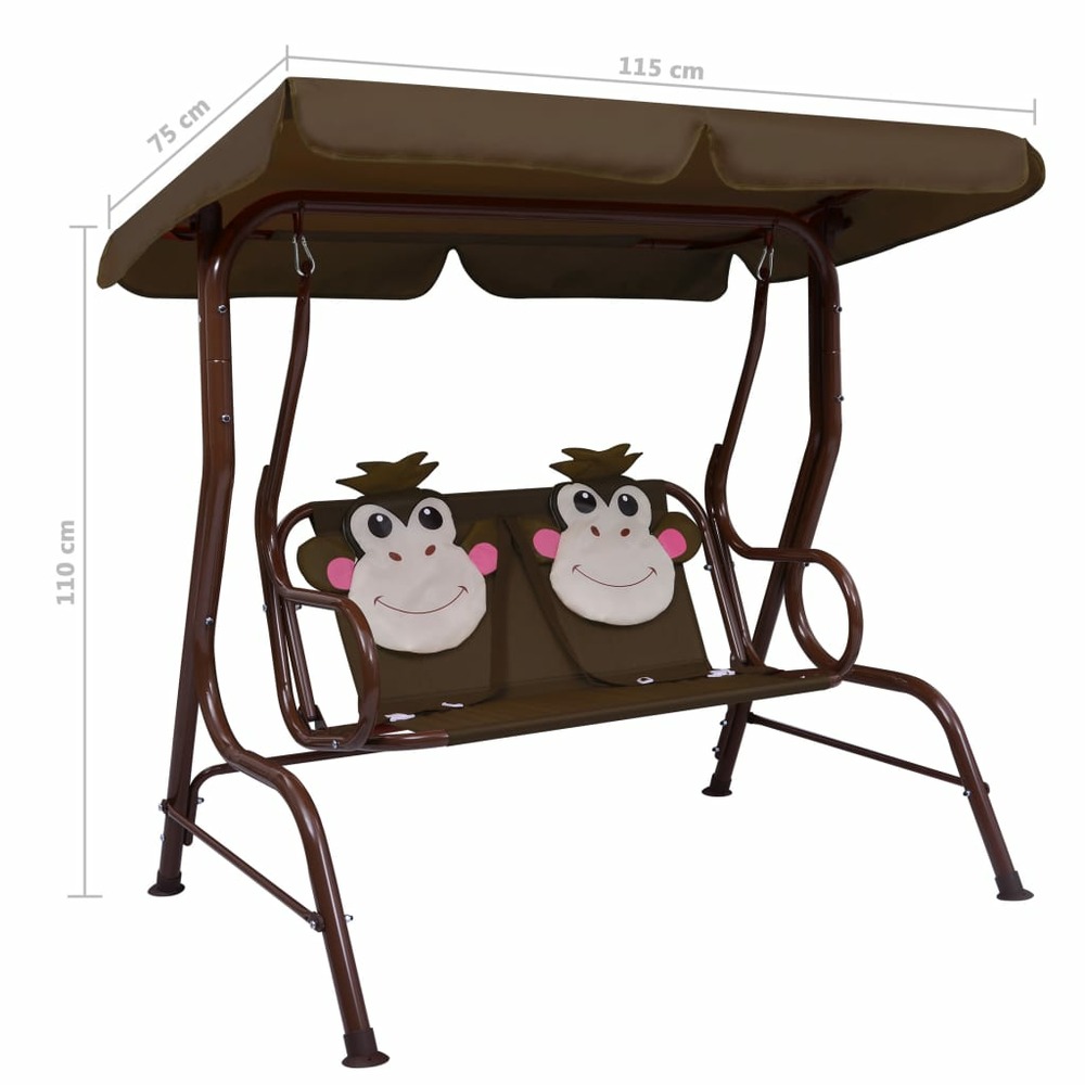 Balancelle pour enfants marron 115x75x110 cm tissu