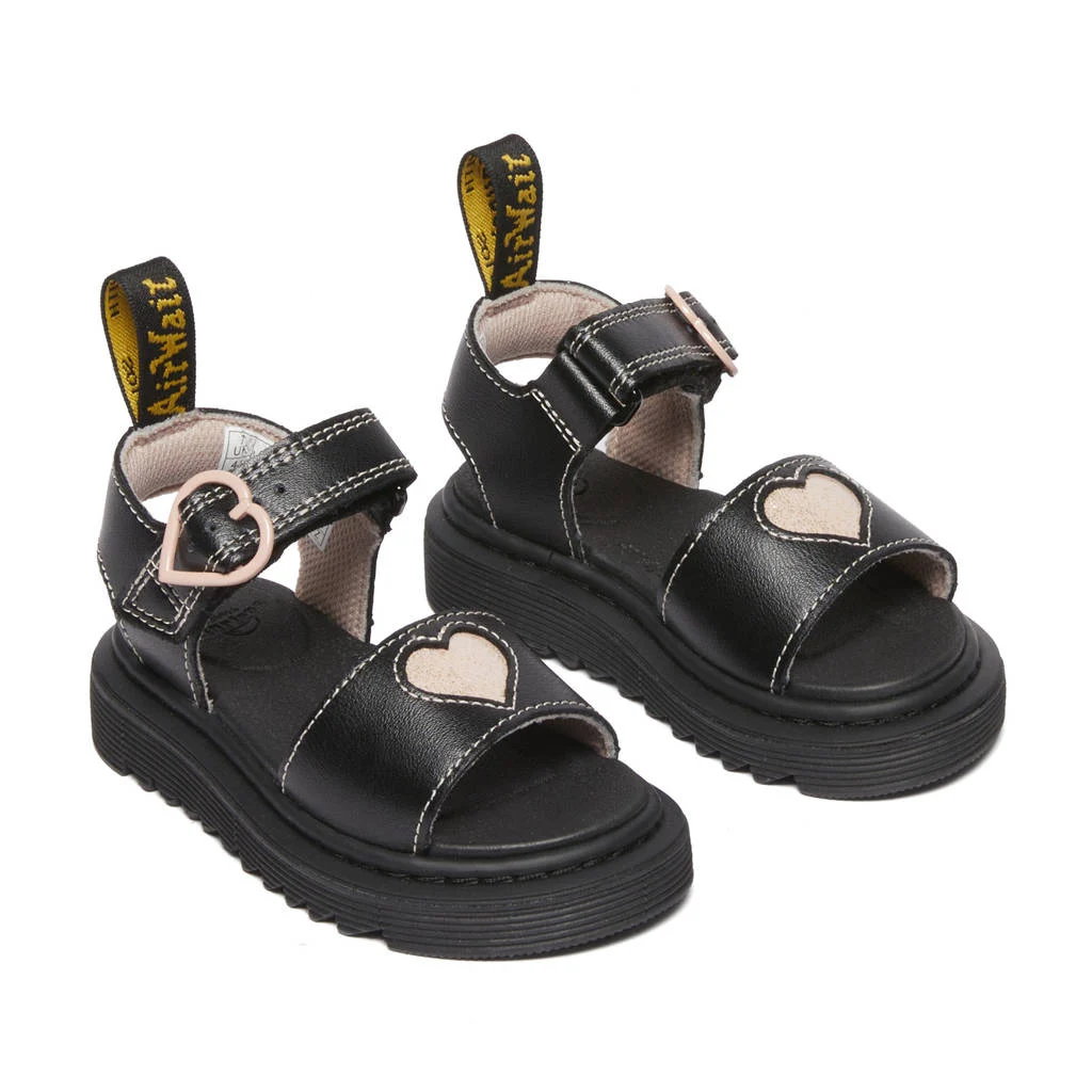 Dr. Martens Marlowe Hearts Tleren sandalen Black + Powder Pink T Lamper