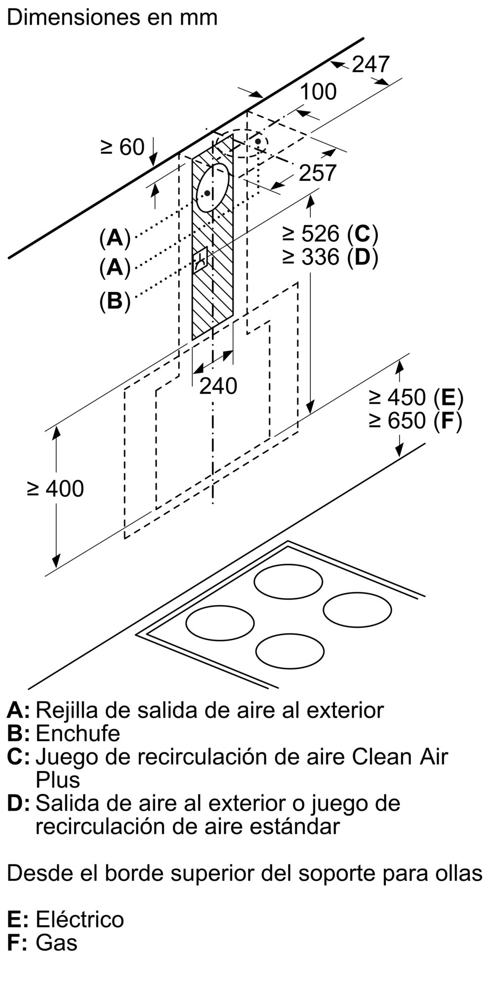 Série 2 Campana decorativa de pared 80 cm Negro DWK87EM60