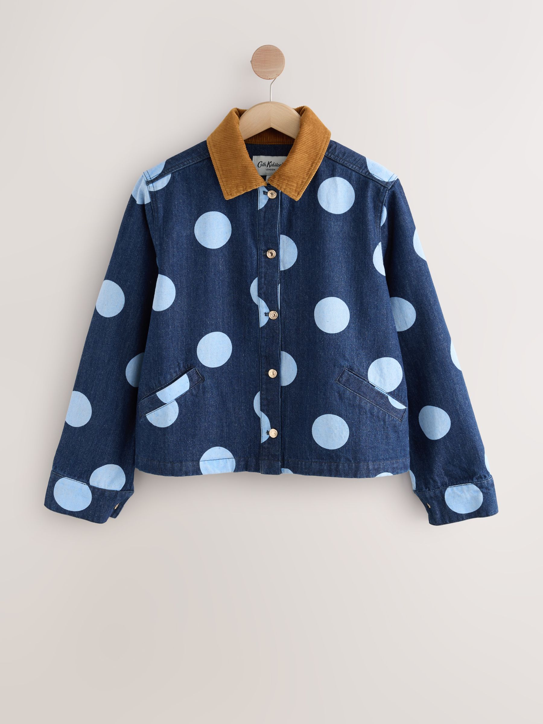 Blauw met stippen - Cath Kidston Collared Twill Jacket