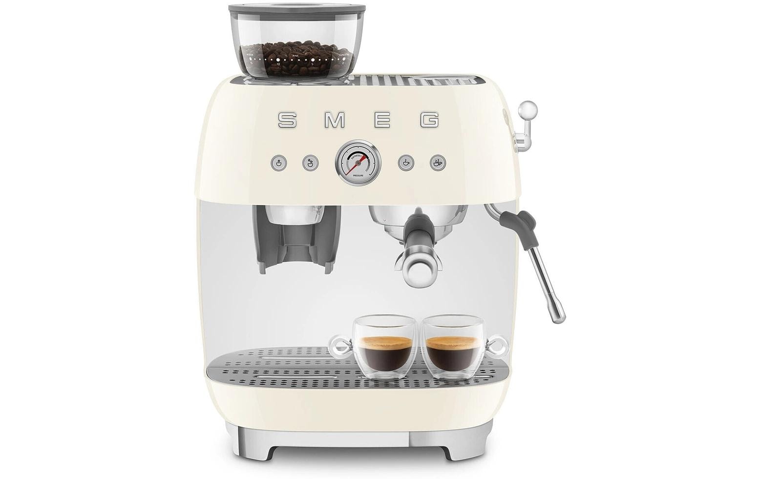 Siebträgermaschine 50's Style EGF03CREU Crème<br>Espresso Kaffeemaschine