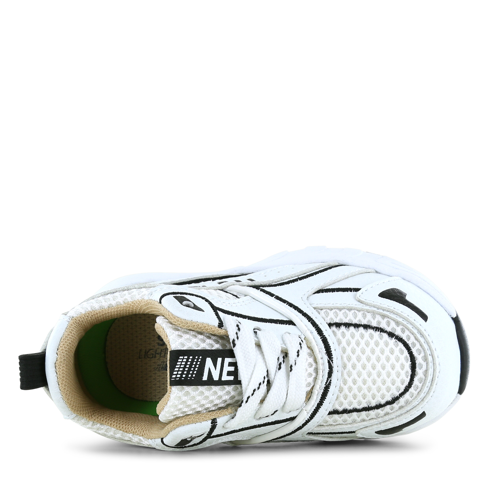 Shoesme sportief zwart-wit sneakertje Microleer | Uni schoenen