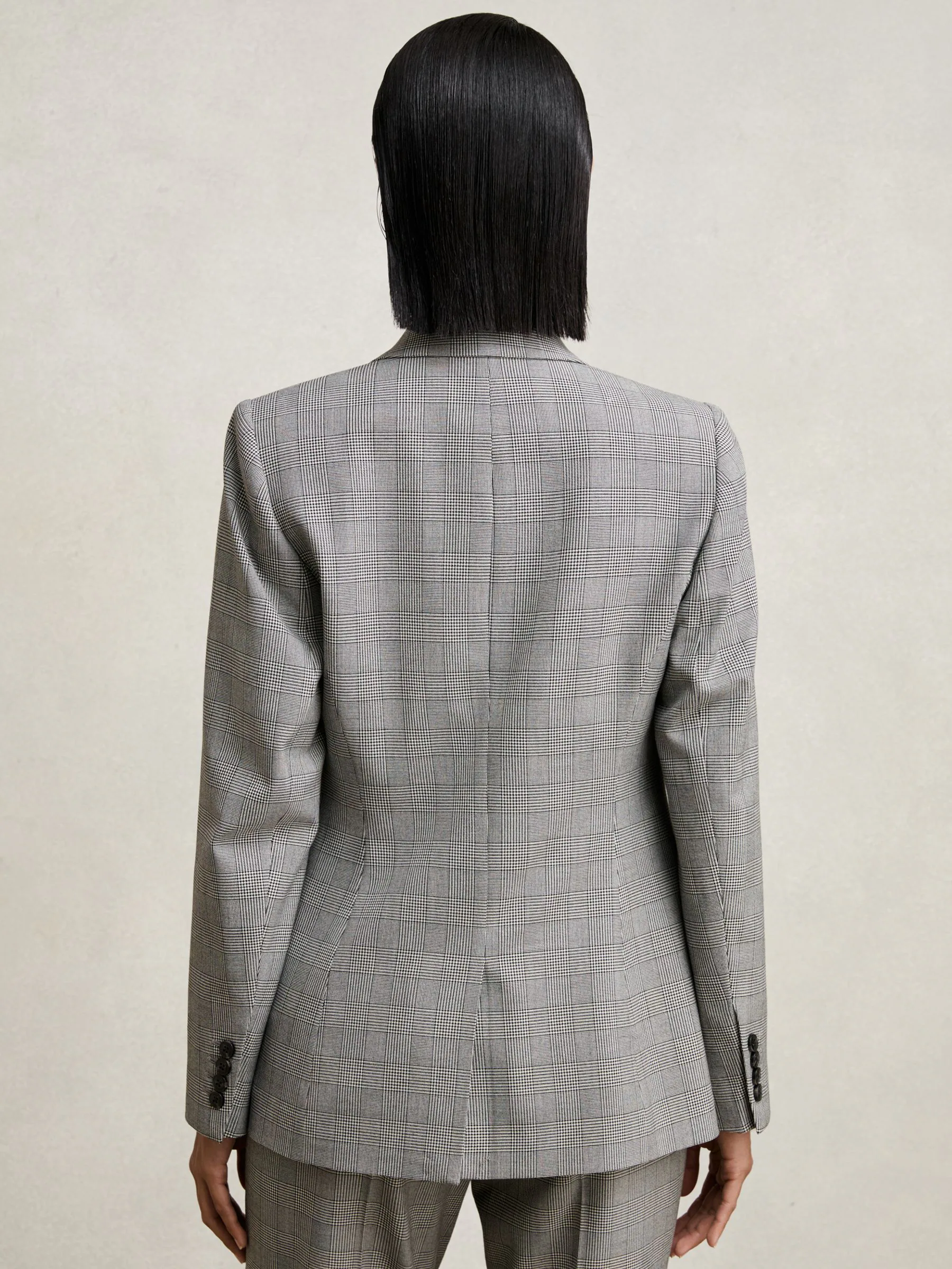 Reiss Brooklyn Single-Breasted Check Suit Blazer