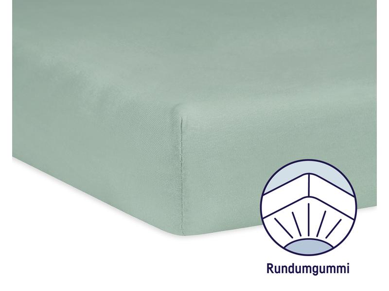 Julius Zöllner Fix-Leintuch Jersey Salbei 70 x 140 cm Kuscheliges Spannbetttuch aus Jersey