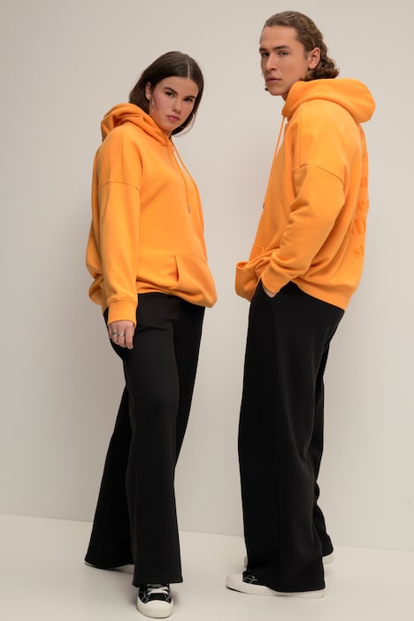 Hoodie, oversized, Rücken-Print, Kapuze, Kängurutasche, Unisex