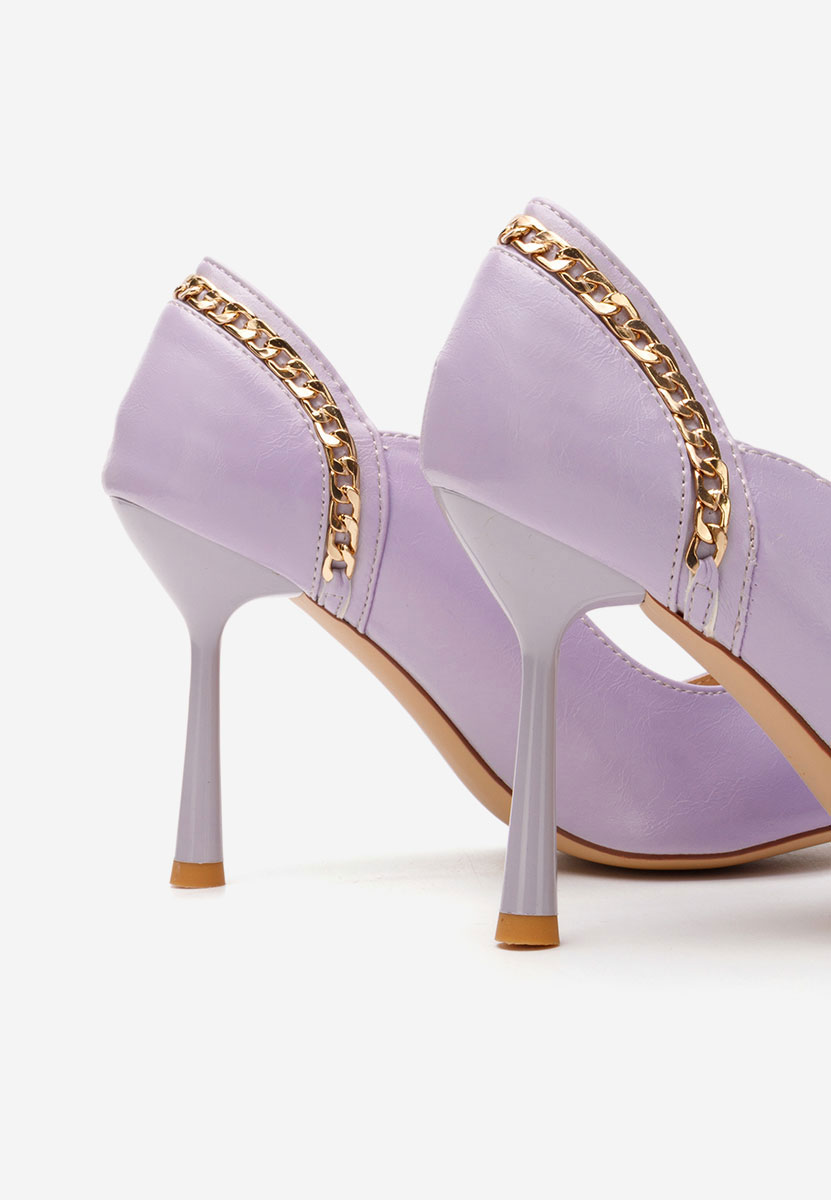 Chaussures à talon fin mauves Majory